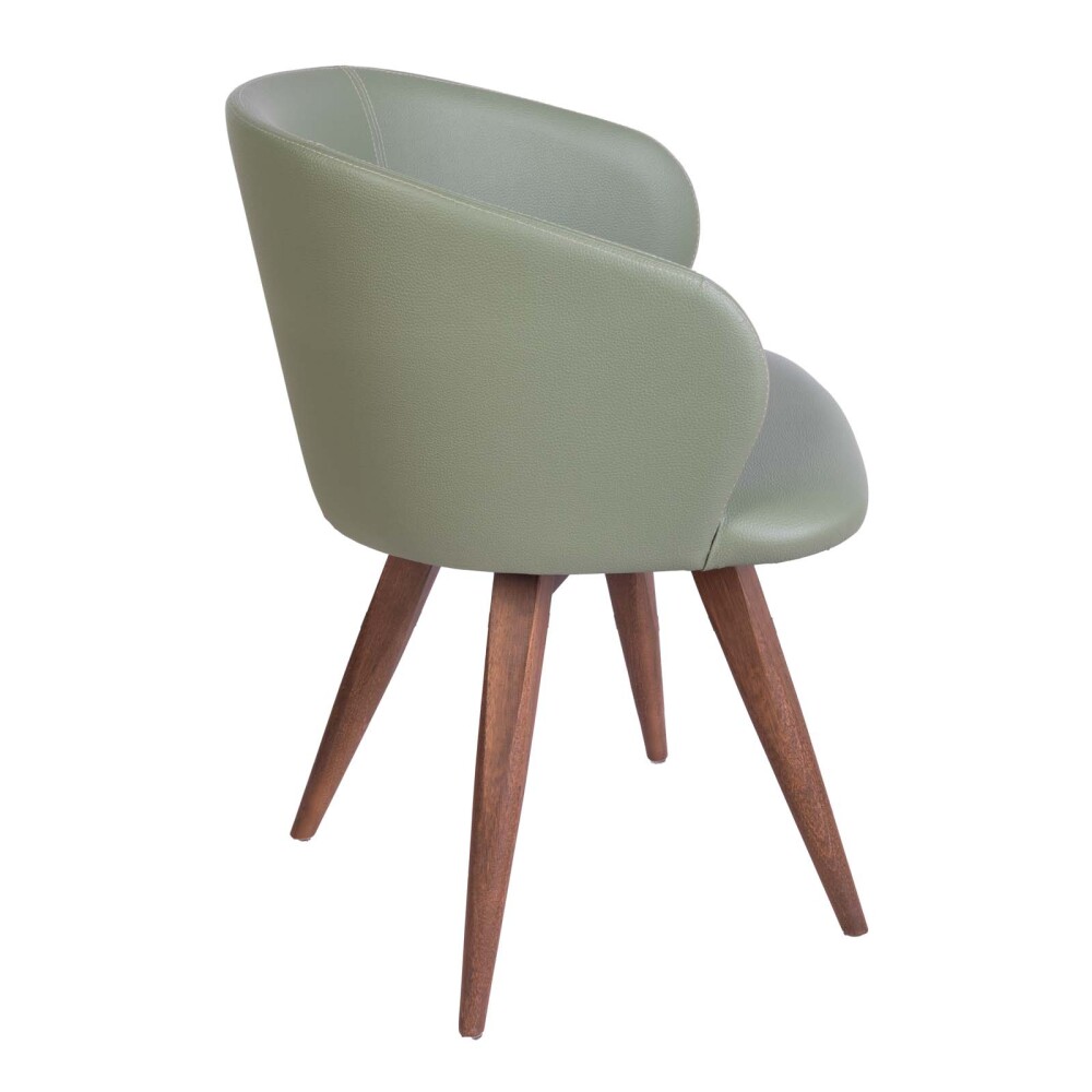 SILLA DE COMEDOR MADERA-Y-CUERO-SINTETICO VERDE MIDI