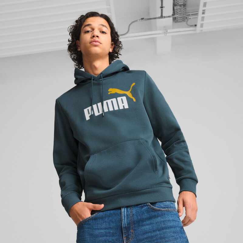 Abrigo ESS+ 2 Col Big Logo Hoodie Felpa de Hombre Gris