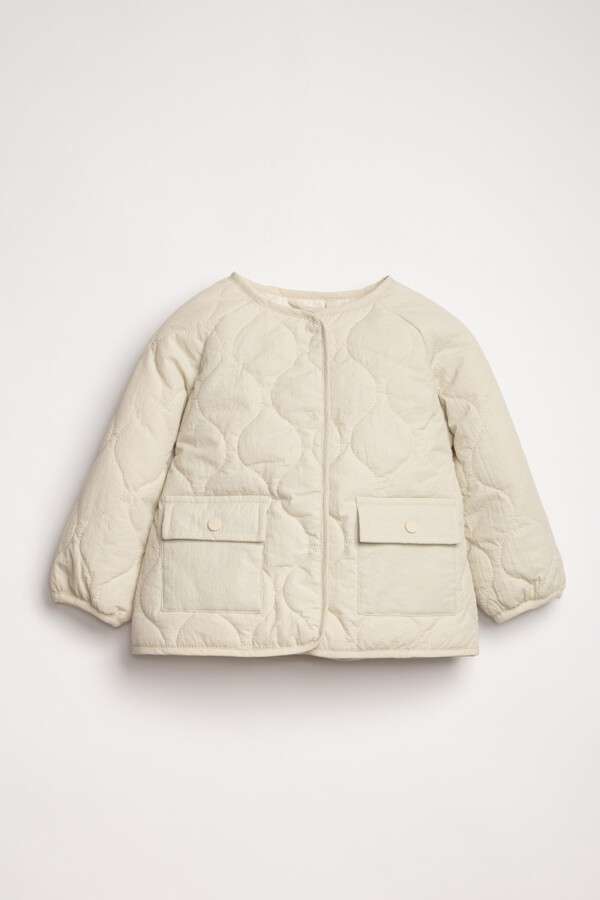 Campera abrigo capitoneada Crudo