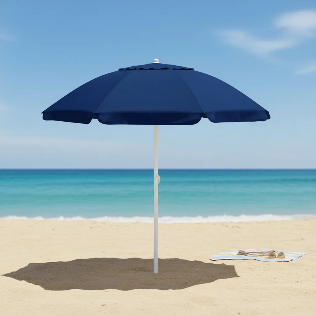 Sombrilla Playa BAGUM MOR 2,20 M FPS 100 Aluminio Funda - Azul Marino 