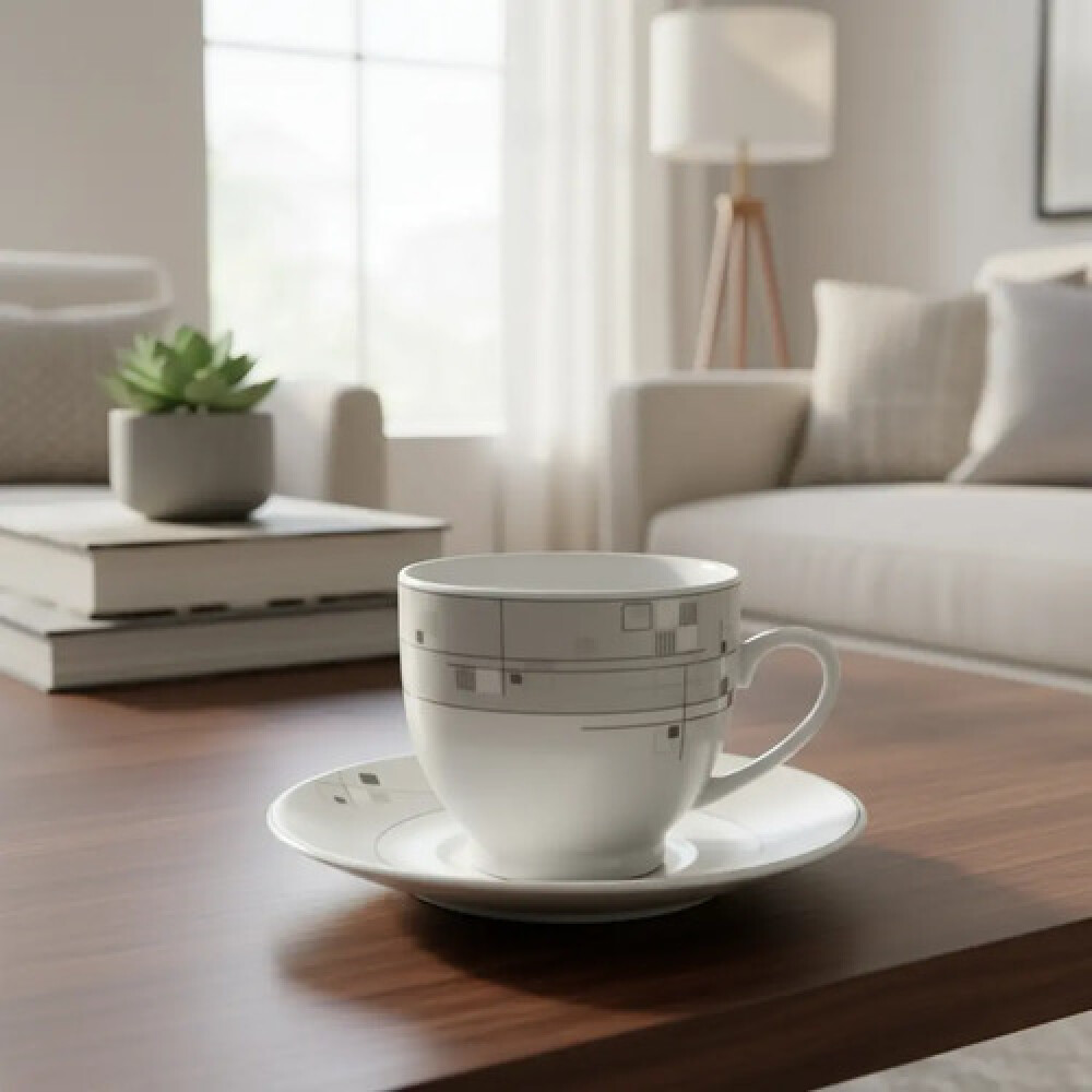 Set 6 tazas cafe 90 ml con plato Set 6 tazas cafe 90 ml con plato
