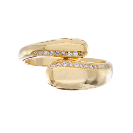 Anillo de plata 925 con baño de oro amarillo y circonias. Anillo de plata 925 con baño de oro amarillo y circonias.