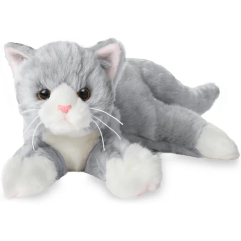 Peluche Gato Muñeco Decorativo Realista Regalo Niños Variante Color Gris