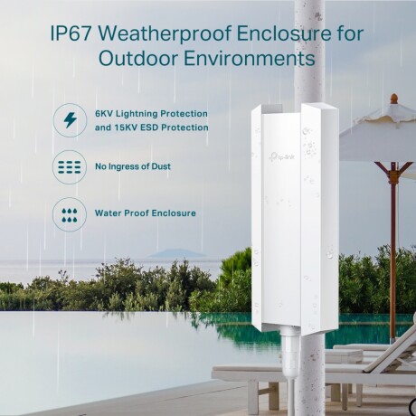 Tp-link - Punto de Acceso Mesh EAP650-OUT. Doble Banda 2,4GHZ, 5GHZ. Certificación IP67. X 1 Puerto 001