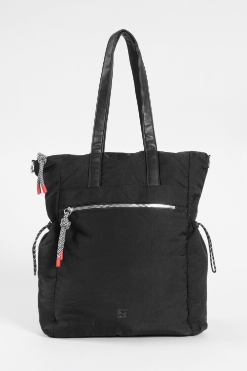 Mochila shopper bolsillos negro