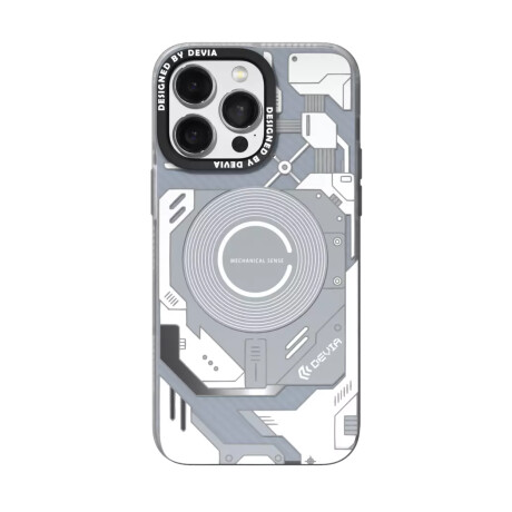 Protector Case con MagSafe Mecha Punk Series Devia para iPhone 15 Pro Silver