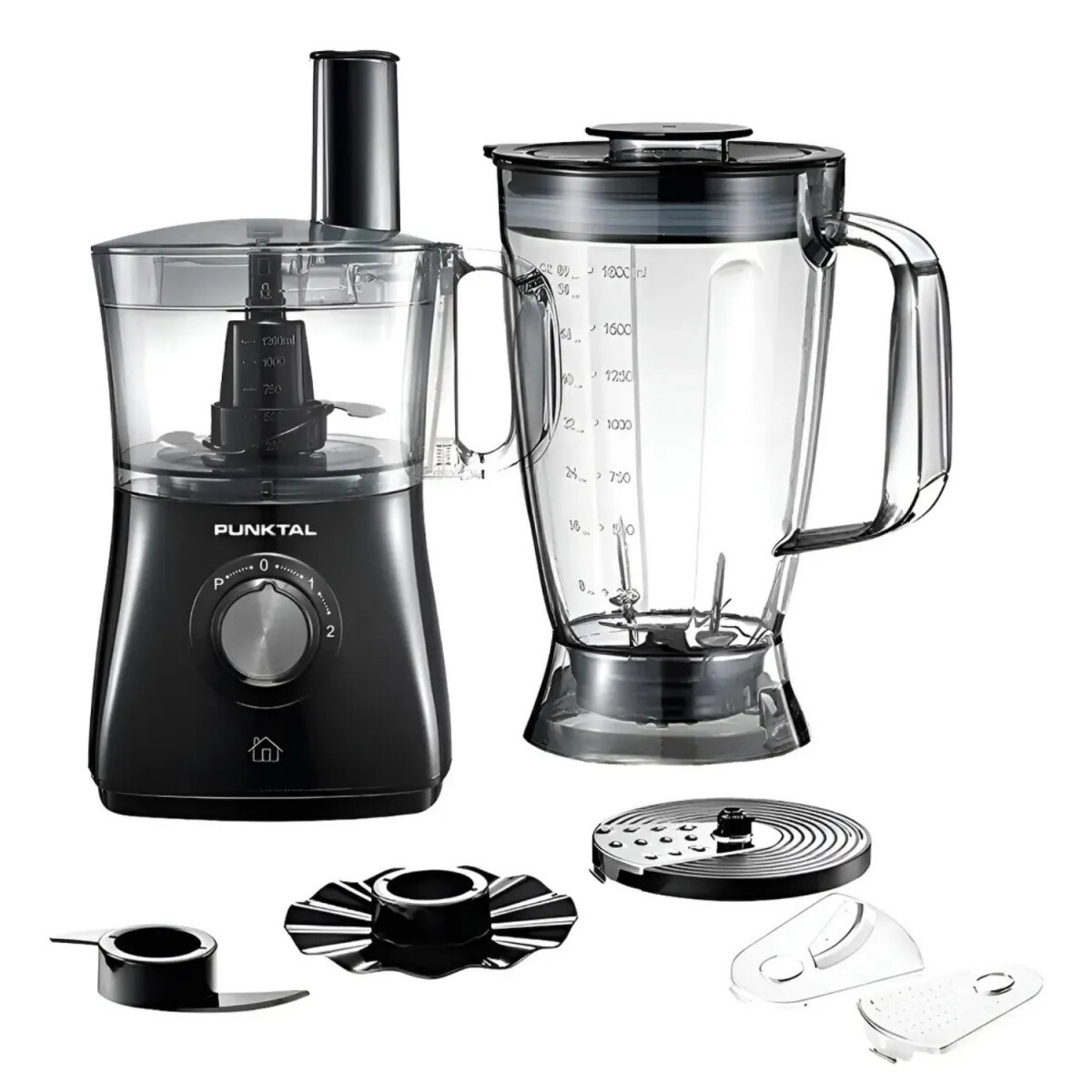 Multi Procesadora Punktal 8 En 1 + Vaso licuador 800w - Negro 