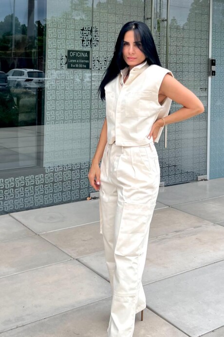 Camisa sin manga Cora Off White