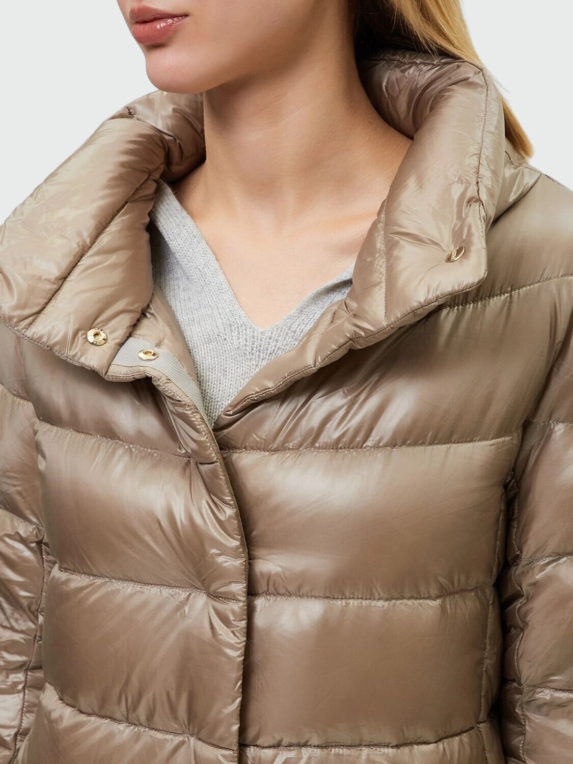 Herno-Campera de nylon rellena de plumas, Dora Caqui