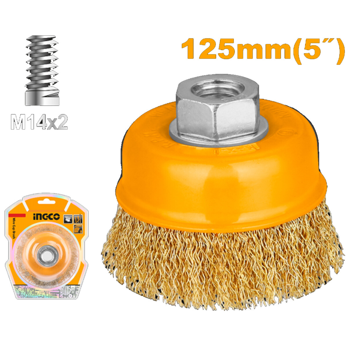 CEPILLO COPA AMOLADORA 5´´ 125MM M14 INGCO WB11251 