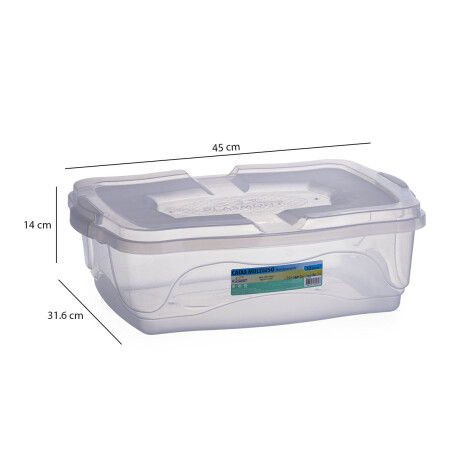 Caja Multiuso Organizador Plástico Tapa Trabas 12Lt Plasmont Transparente