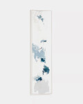 Cuadro abstracto Erale gris y azul pintado a mano 47 x 182 cm