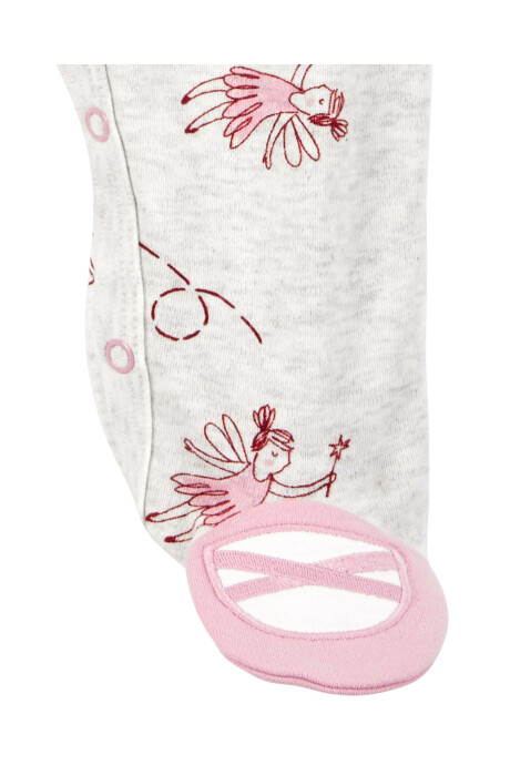 Pijama una pieza de algodón, con pie, diseño hadas Sin color