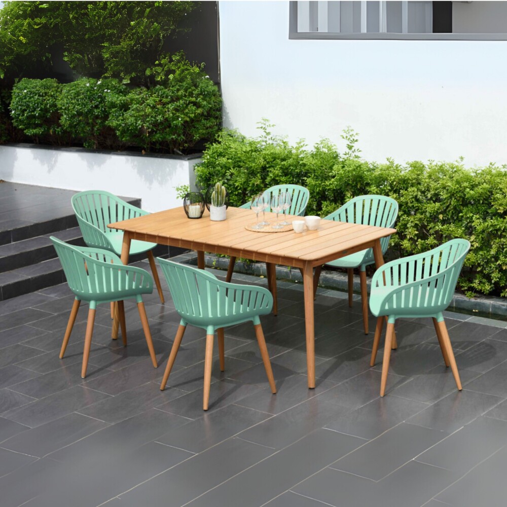 Juego de Jardin 6 sillas y Mesa - Nassau Verde