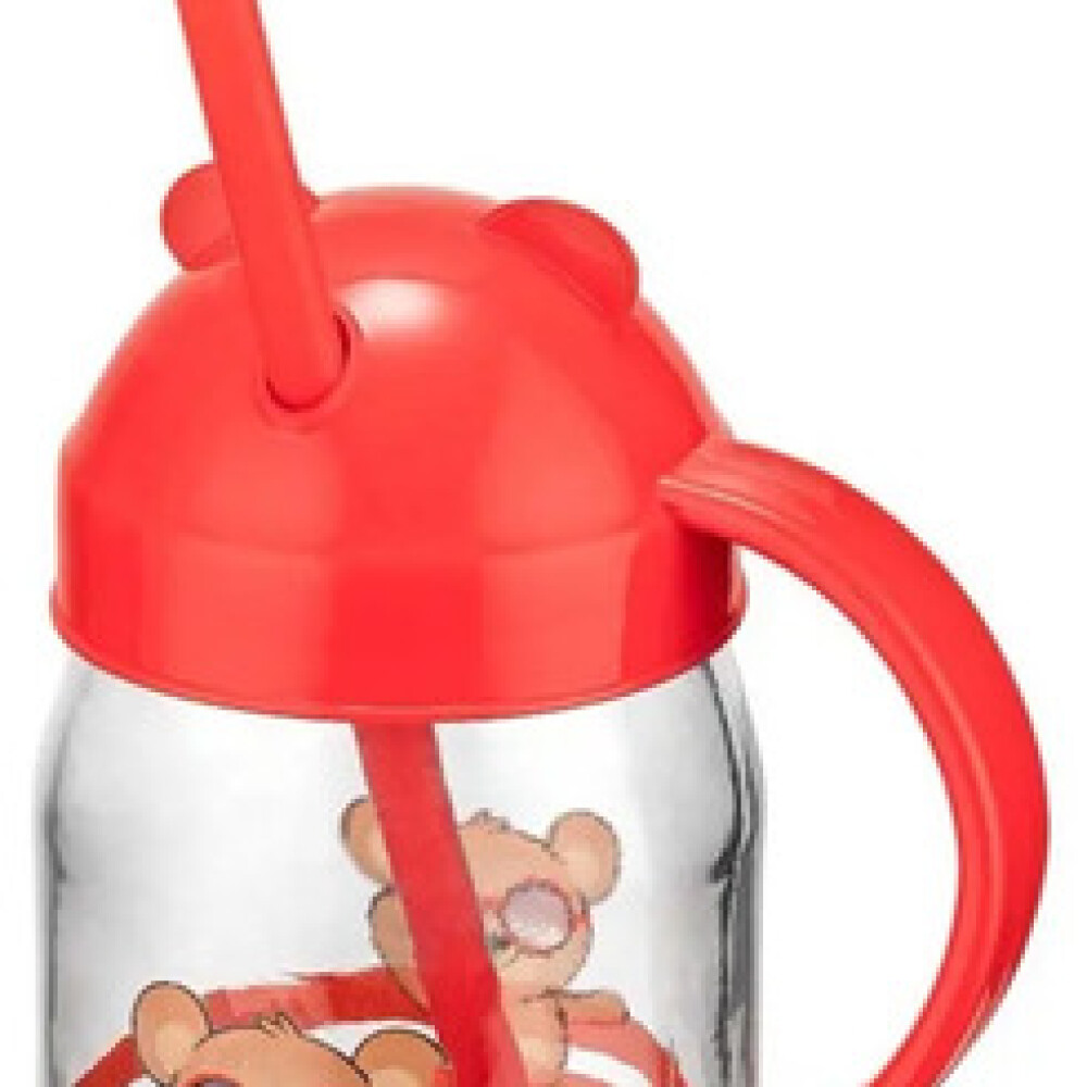 Vaso vidrio infantil con sorbete 370 ml QLUX IDEAS Vaso vidrio infantil con sorbete 370 ml QLUX IDEAS