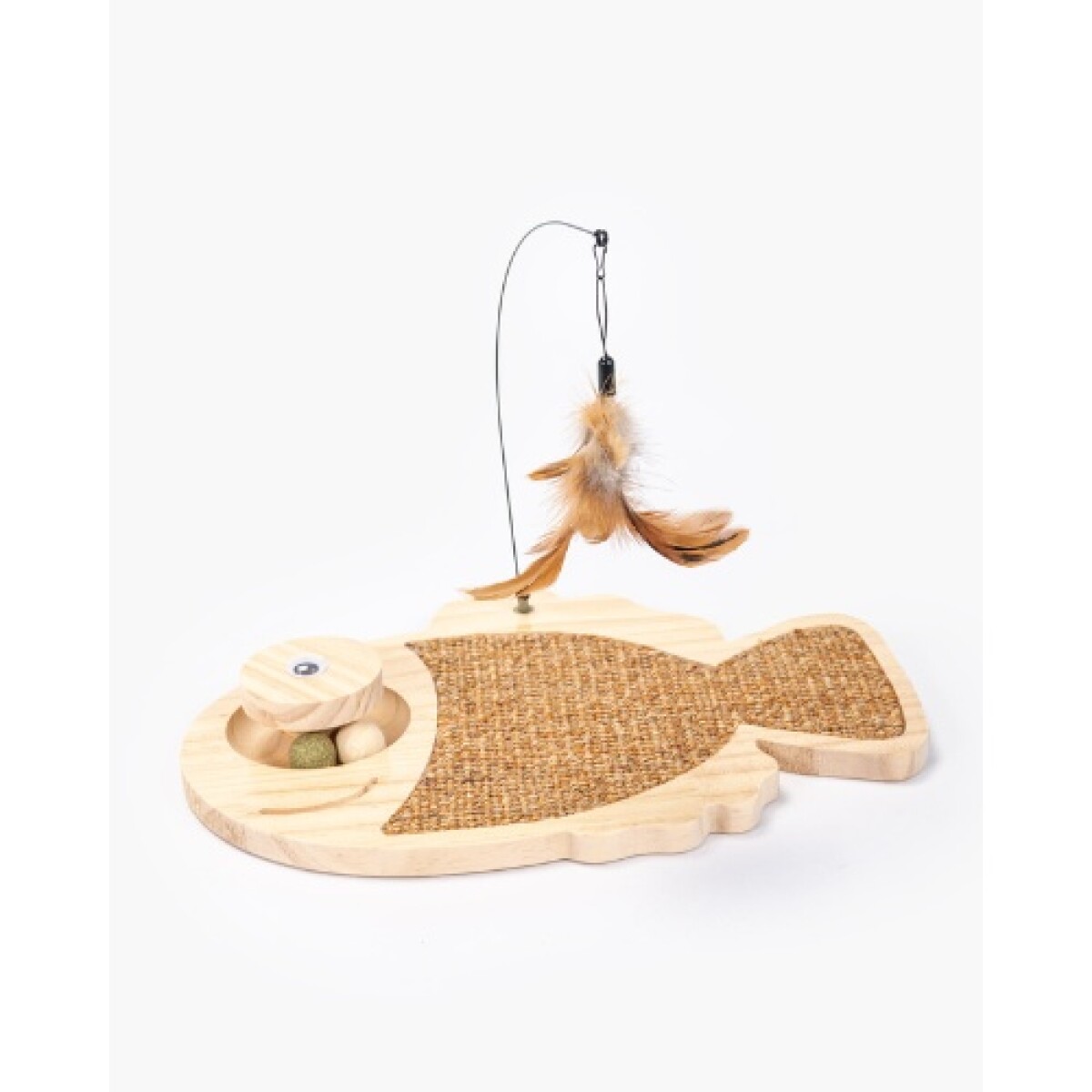 Juguete interactivo gatos madera y fibra de sisal Pez 35*32*30cm - Juguete Interactivo Gatos Madera Y Fibra De Sisal Pez 35*32*30cm 