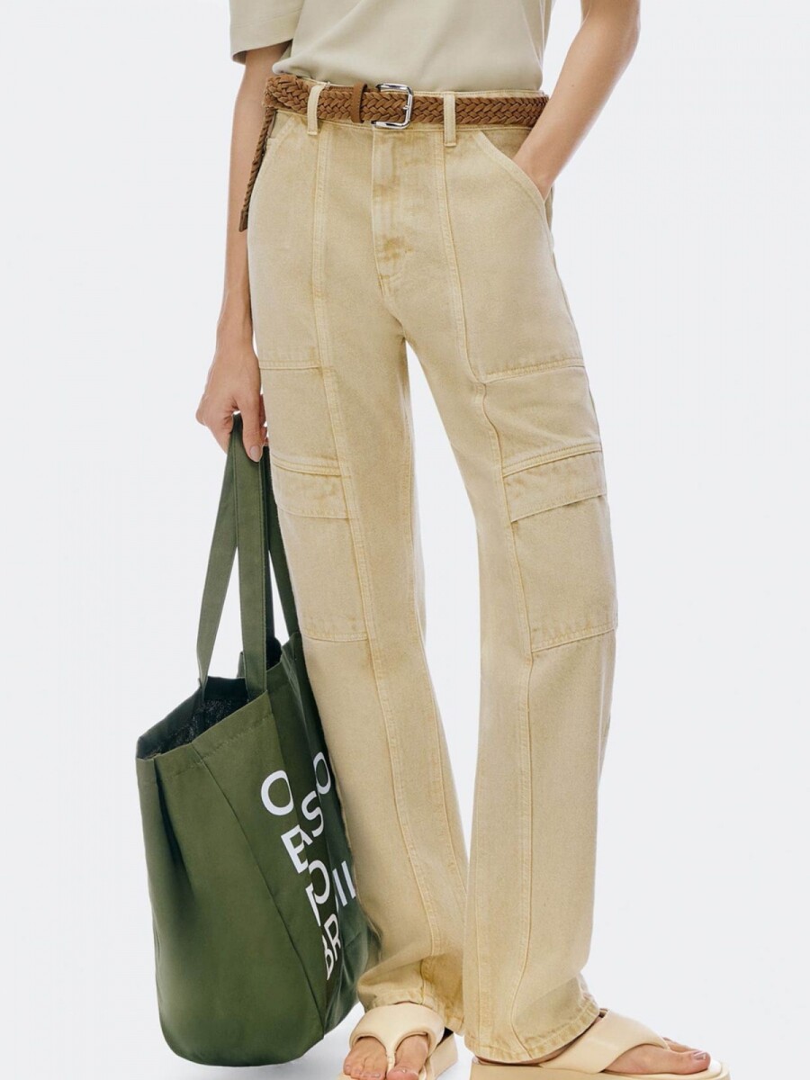 PANTALÓN CARGO RECTO - BEIGE 