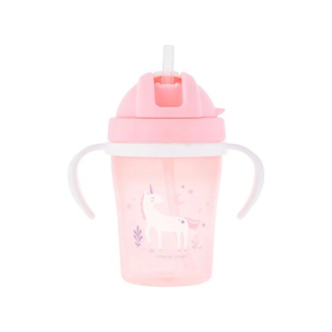 Vaso para bebés con sorbito y tapa Unicornio