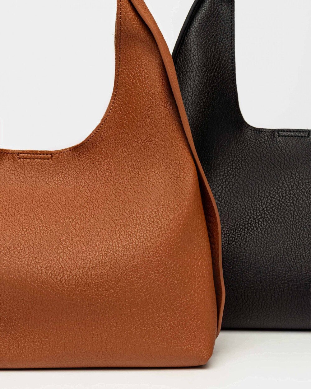 Bolso Heather en efecto cuero graneado Cuoio