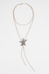 Collar cordón estrella metálica plateado