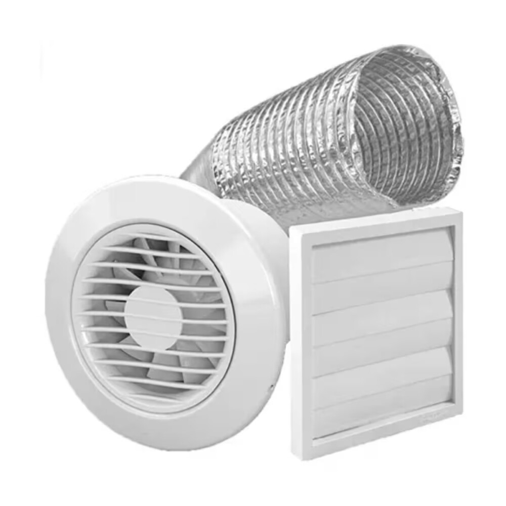 Extractor ARKIT10 con veneciana y corrugado 100mm Extractor Arkit10 Con Veneciana Y Corrugado 100mm