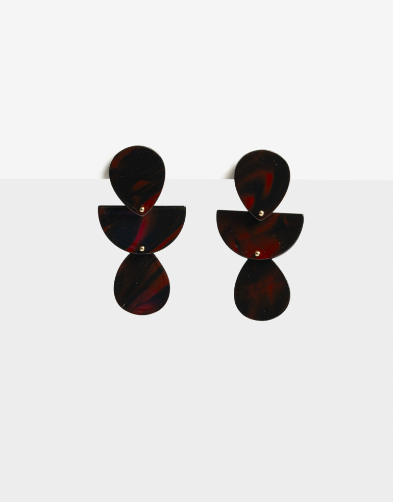 Aros Colgantes Cortos Acrilico Aros Colgantes Cortos Acrílico - Rojo Burdeaux