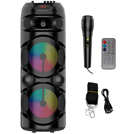 Parlante Portátil Bluetooth Micrófono C/ Remoto 80cm Negro