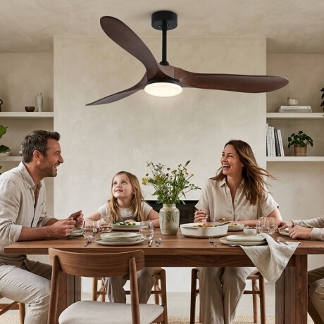 Ventilador De Techo Niza 3 Aspas Simil Madera Con Luz Led Ventilador De Techo Niza 3 Aspas Simil Madera Con Luz Led