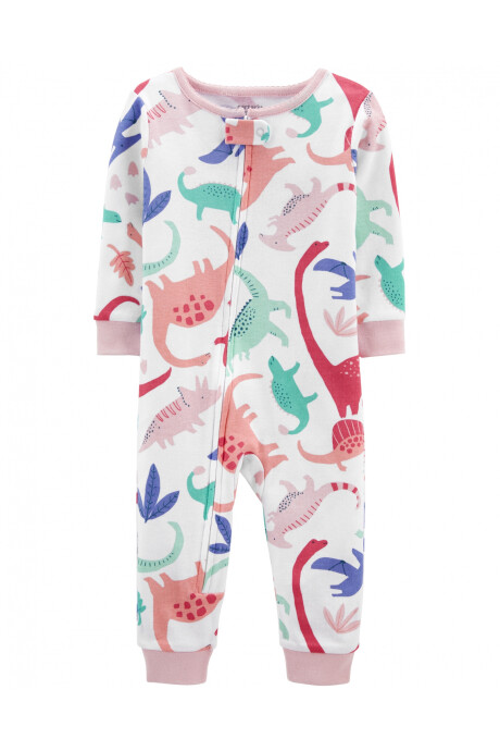 Pijama Sin Pies de Algodón Estampado Dinosaurios 0