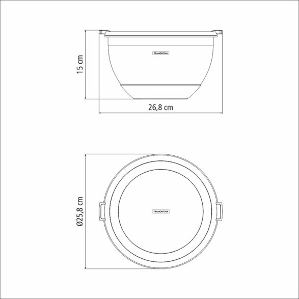 Bowl acero inox tapa y base de silicona 5.0lt -TRAMONTINA TF0314