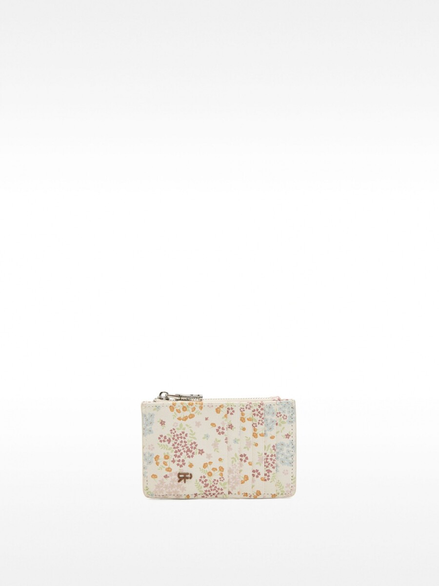 Tarjetero Con Textura Estampado Floral multicolor