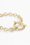Pulsera acero aro dorado
