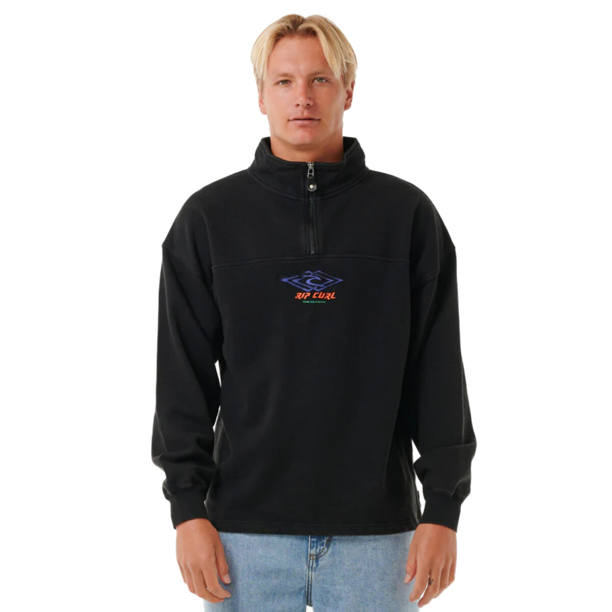 Canguro Quest 1/4 Zip Crew - Negro 