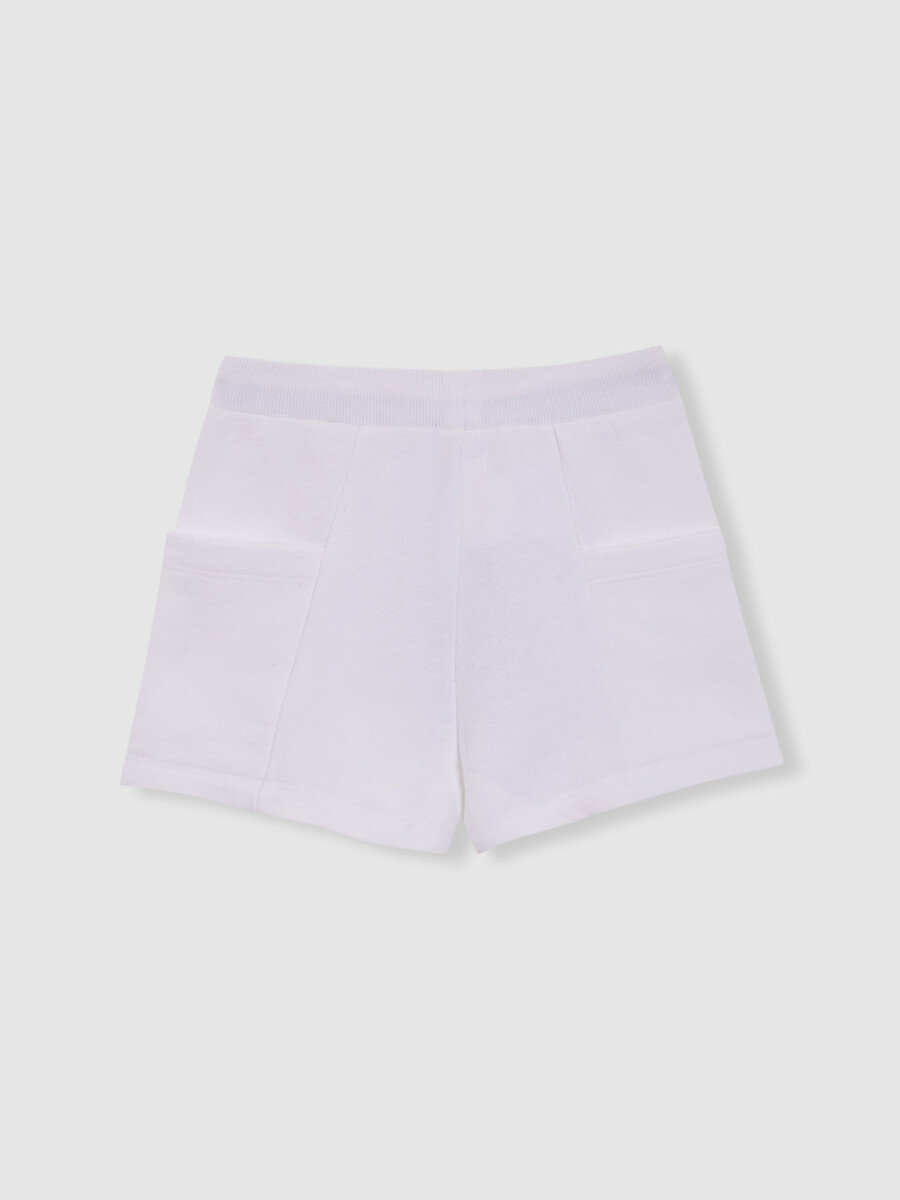 Falda Pantalon Felpa Con Contrastes Blanco