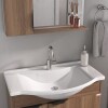 Mueble de baño de pie Crystal Nogal 72 cm con Bacha de resina y espejo con botiquín Mueble De Baño De Pie Crystal Nogal 72 Cm Con Bacha De Resina Y Espejo Con Botiquín