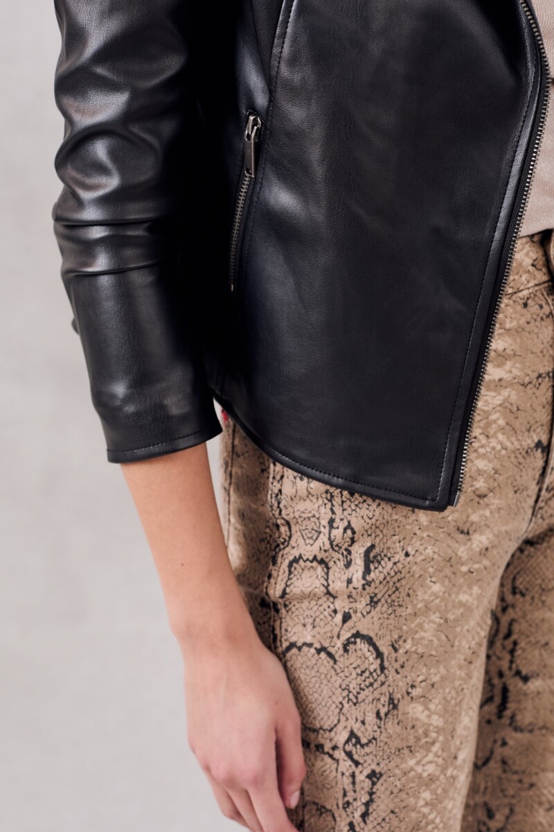 Campera Cuero Vegano Negro