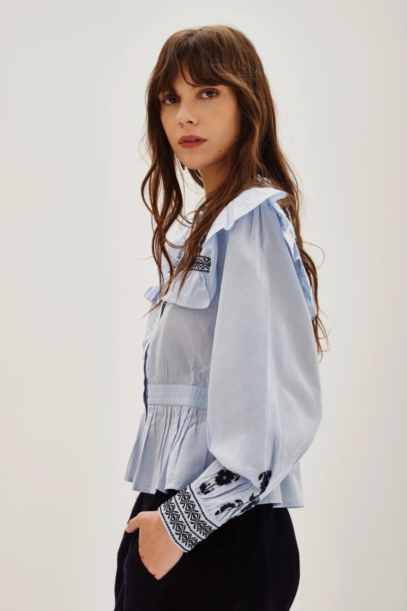 Camisa Nash Frills Celeste