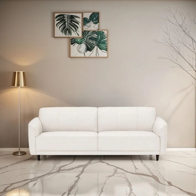 SOFA 3 CUERPOS - 100% CUERO - MODELO MARBELLA - COLOR BLANCO TIZA SOFA 3 CUERPOS - 100% CUERO - MODELO MARBELLA - COLOR BLANCO TIZA