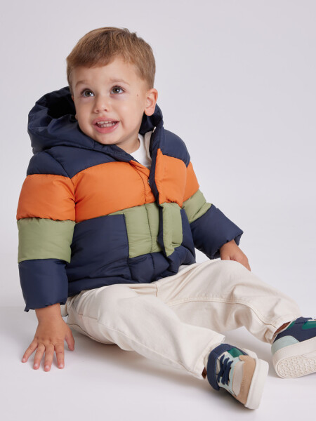 Campera abrigo combinado Azul Oscuro