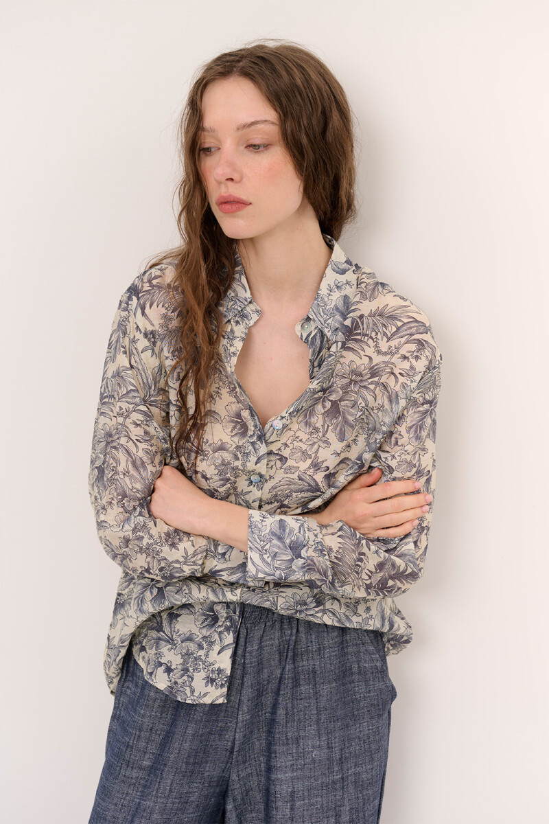 CAMISA JULIETA HOJAS NEGRO