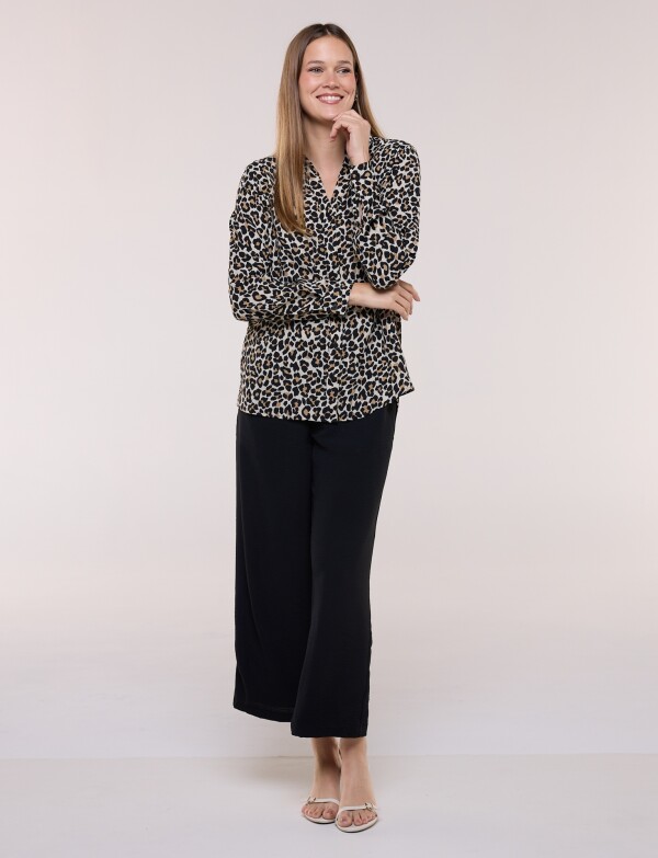 Camisa Gasa Print MULTI/BEIGE