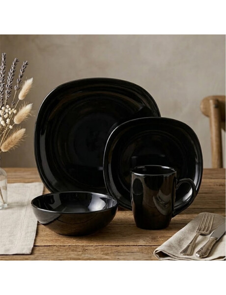 SET 16 PIEZAS STONEWARE D26.5-19.5-15/330ML QUADRO BLACK THOMSON SET 16 PIEZAS STONEWARE D26.5-19.5-15/330ML QUADRO BLACK THOMSON