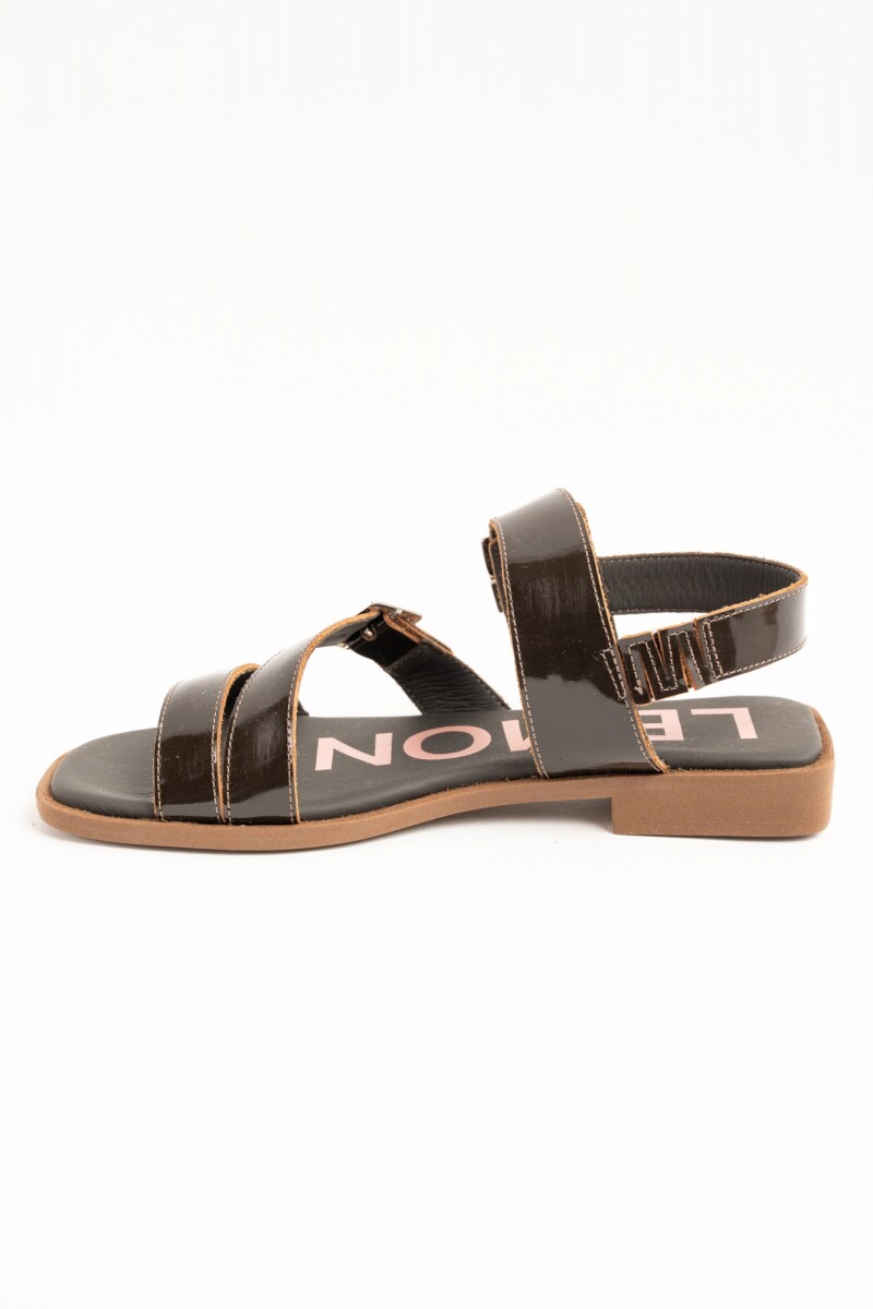 Sandalias De Doble Hebilla Chocolate
