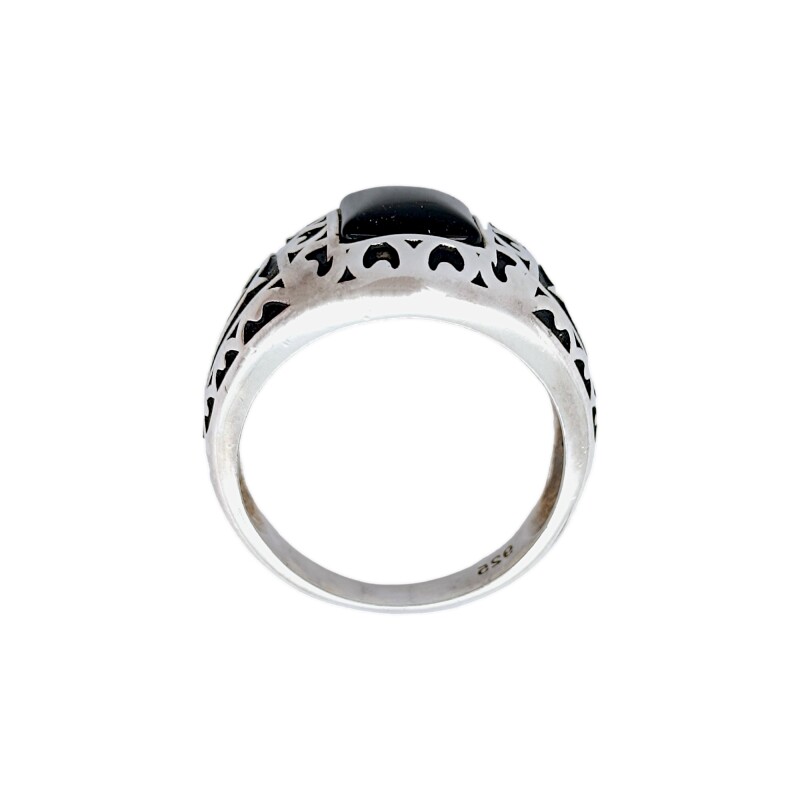 Anillo Labrado-Plata 925-Piedra Onix-AN3340 conpiedra