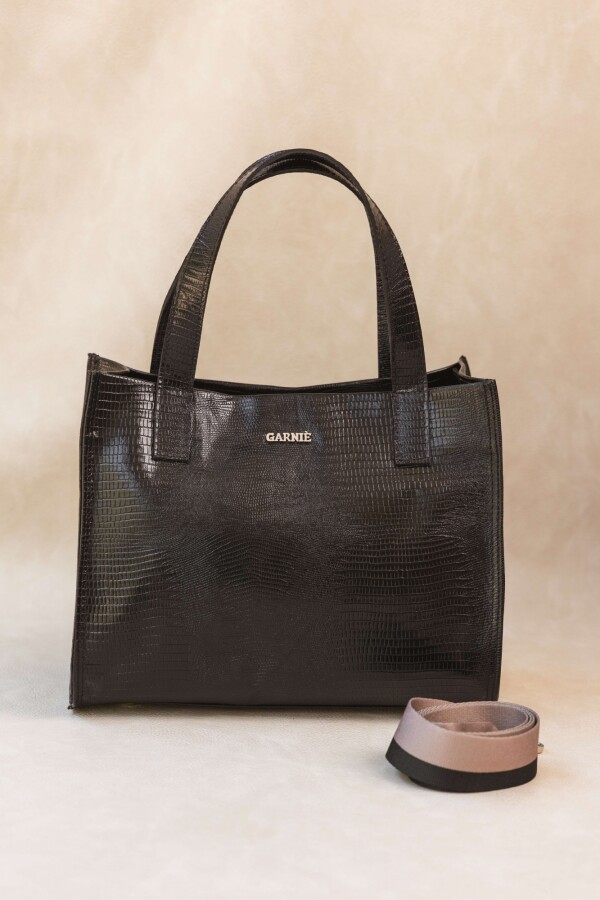 Cartera Bea Iguana Negro