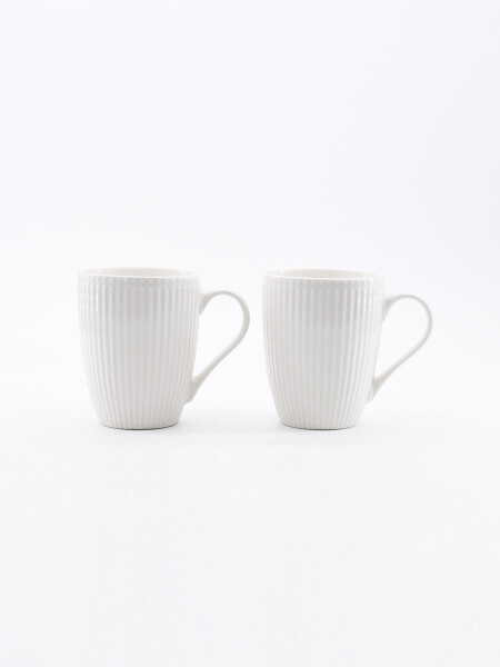 TAZAS SET X2 LISTRAS BLANCO