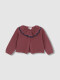 Chaqueta Manga Tres Cuartos Ancha Con Cuello Berenjena