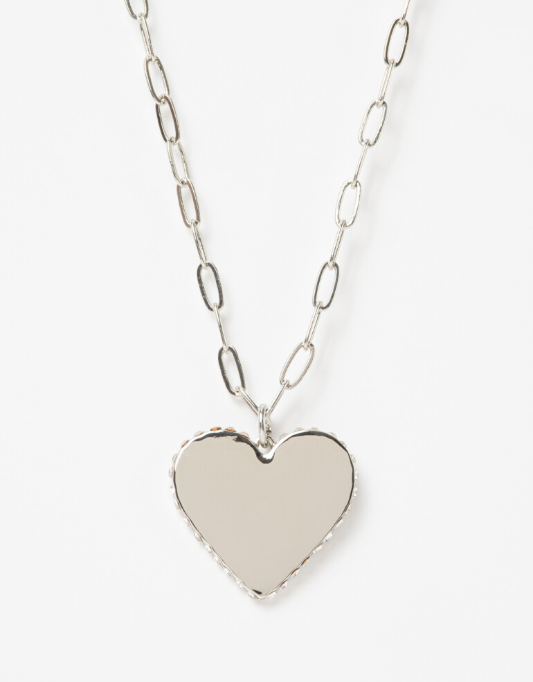 Collares Largos Metal Collar Largo Corazón Young - Plateado Rodio