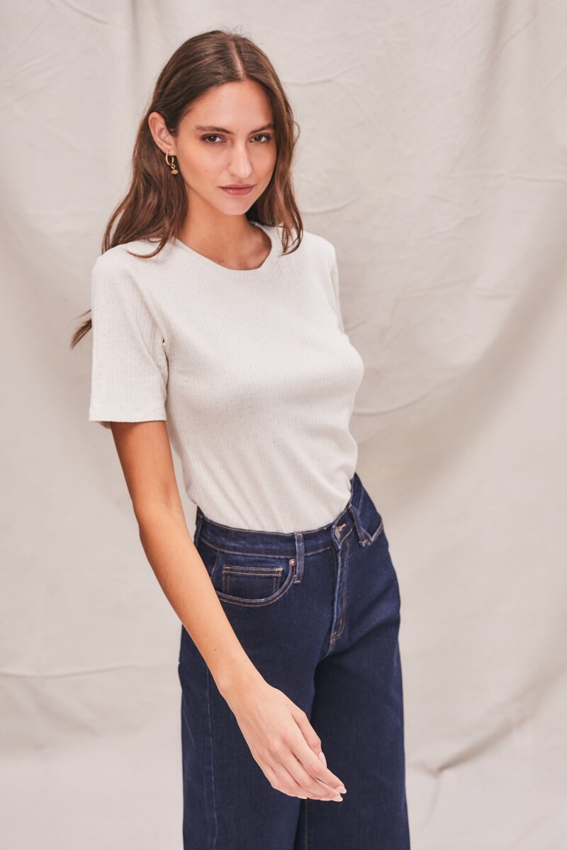 Remera Algodón Lino Beige Melange