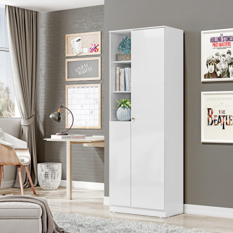 Multiuso Organizador Zapatera Lince 2 Puertas 7 Estantes con Nichos - Blanco Multiuso Organizador Zapatera Lince 2 Puertas 7 Estantes con Nichos - Blanco